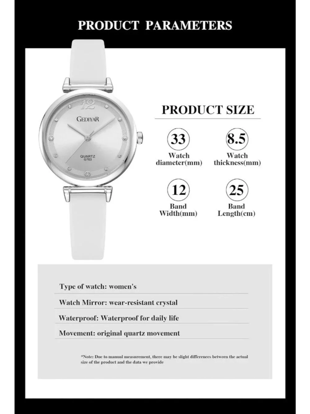 Women's White Silicone Band Nurse Medical Professional Waterproof Wrist Watch